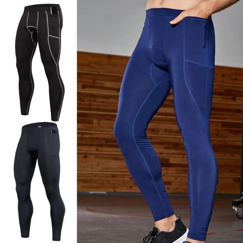 Pantalon Femme Capris Compression Couleur Solide Hommes Haute Taille Gym Leggings Sports Sports Pantalons Hommes Sec Hommes Pantalones Hombre