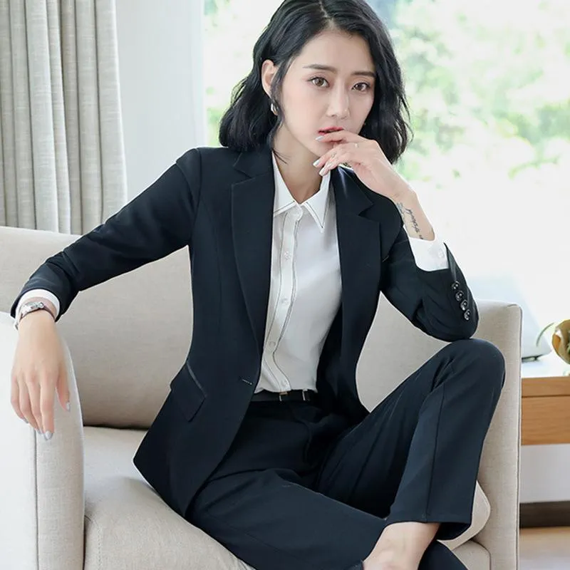 Two Piece Dress Korean Autumn Formal Skirt Suits For Women Blazer