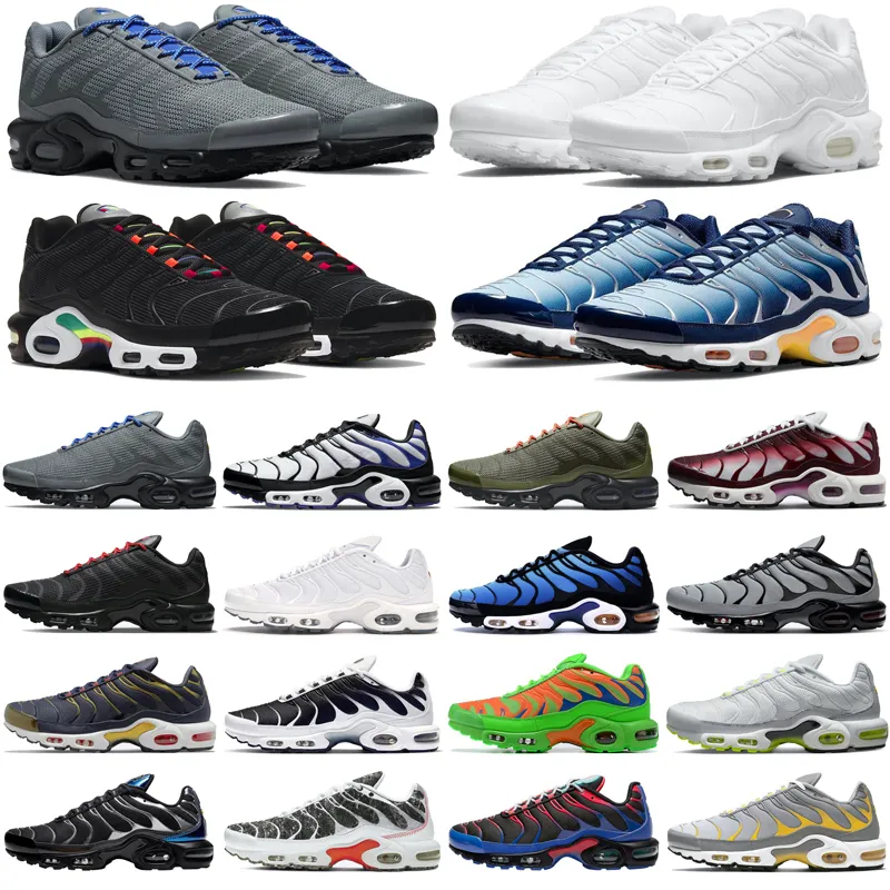 tn plus män löparskor tns tnplus ultra trippel svart vit hyper blå genomsnittliga gröna mens tränare sport sneakers löpare rabatt