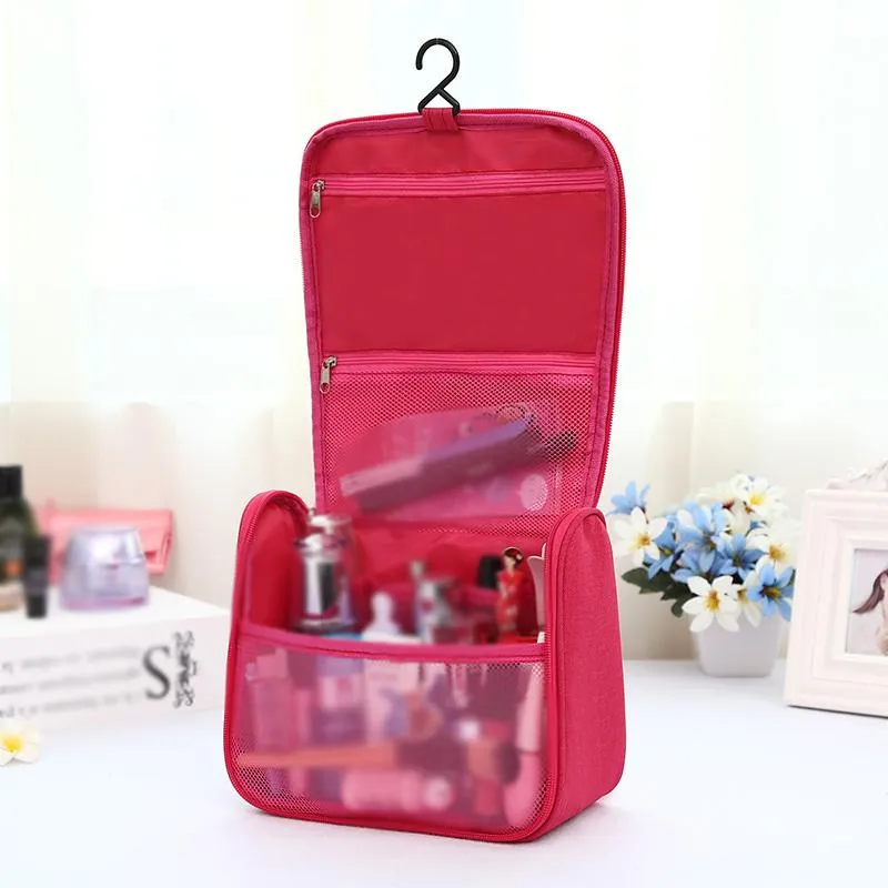 Sac de lavage cosmétique suspendu organisateur de voyage articles de toilette salle de bain douche stockage poches à fermeture éclair Portable femmes maquillage sacs étuis