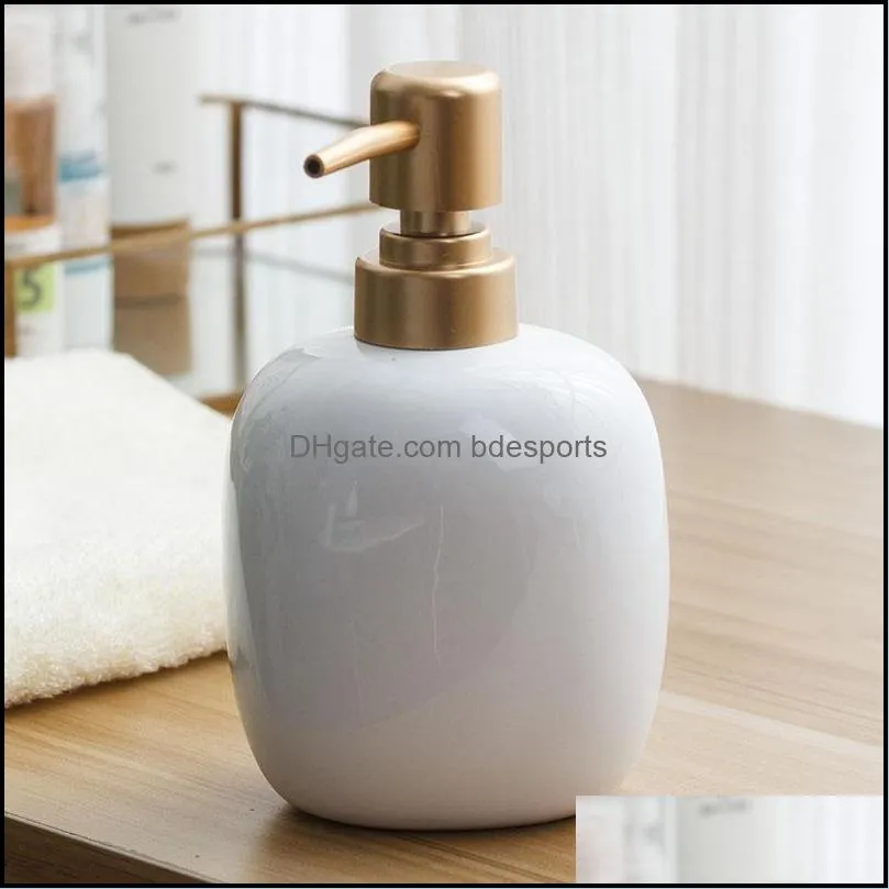 Bath Accessory Set Northern European-Style Ceramic Sannitizer Replacement Bottle Household El Press Empty Shampoo Storage
