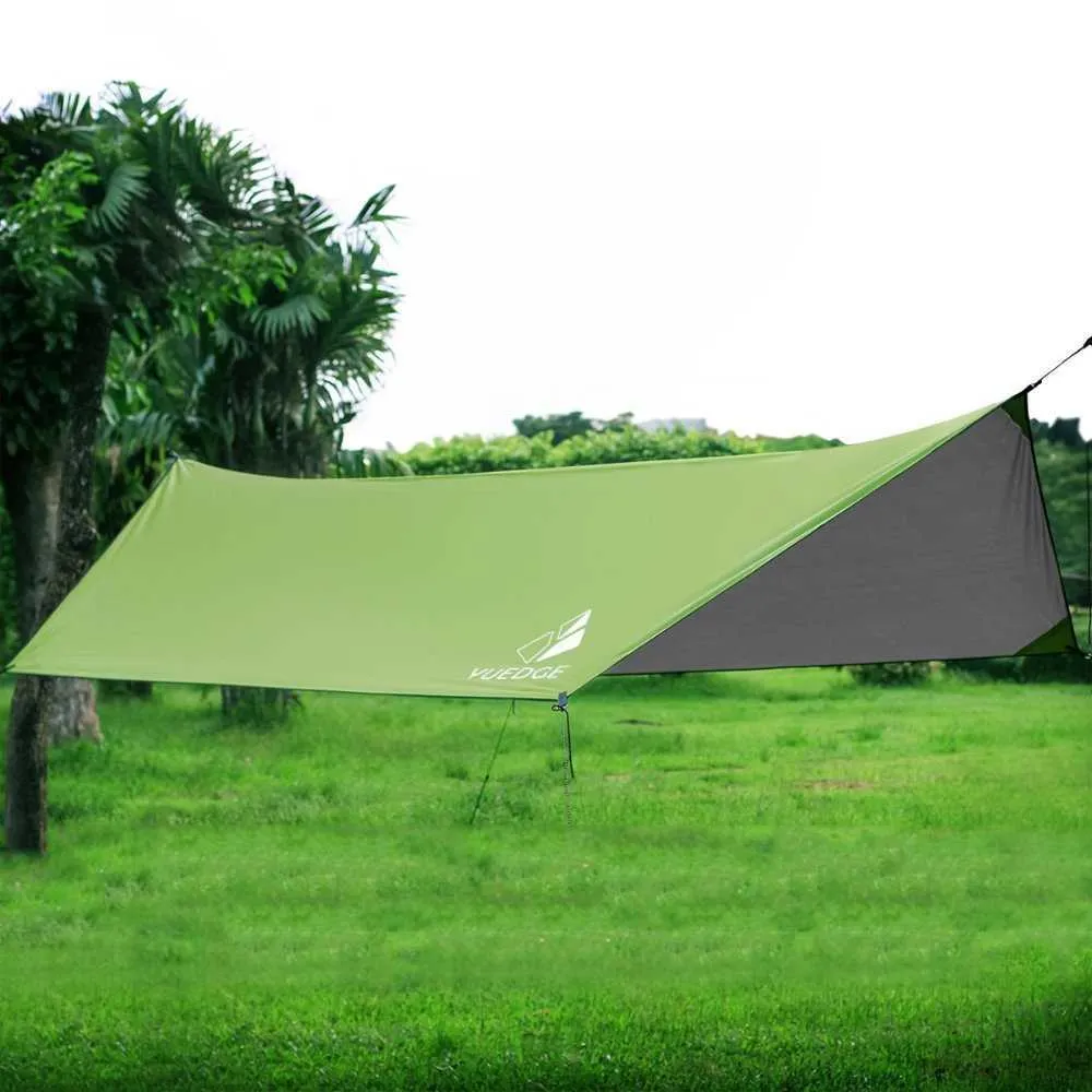 YUEDGE bâche ultralégère Camping en plein air survie abri solaire ombre auvent revêtement vert Pergola tente de plage étanche Y0706