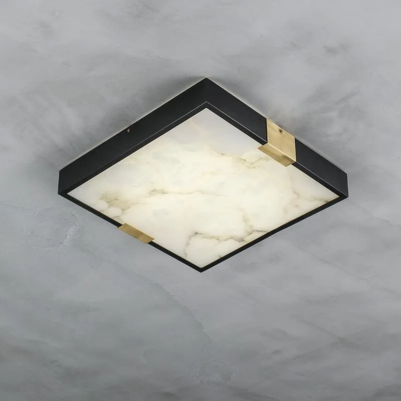 Luces de techo, lámpara LED de mármol de cobre, dormitorio moderno, estudio, pasillo personalizado