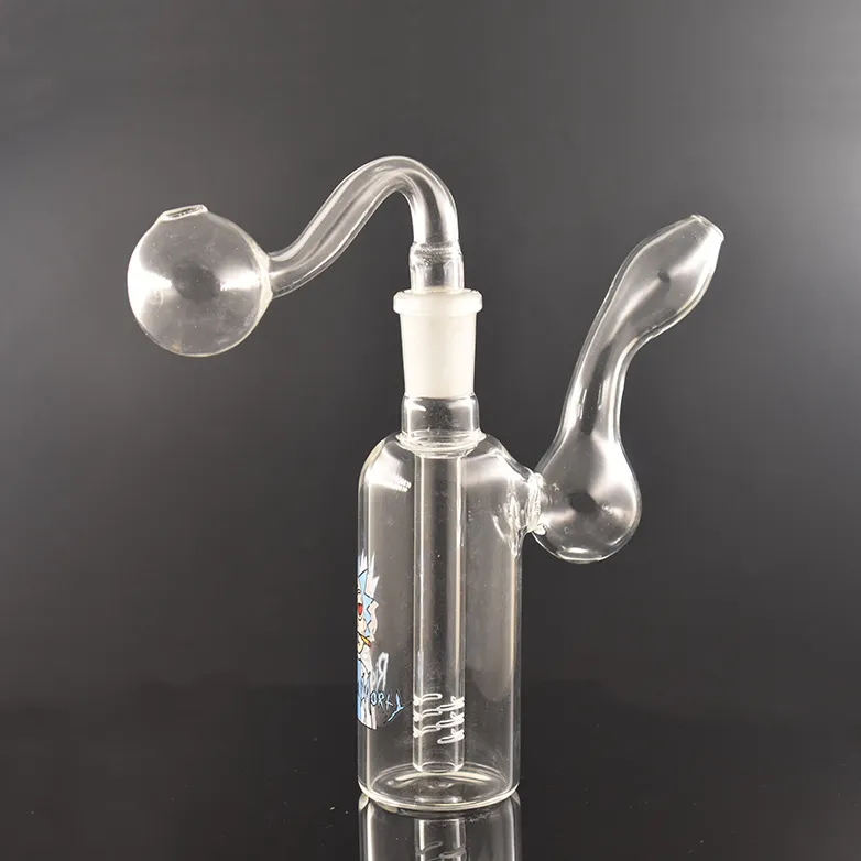 Dhl free mini bottom beaker bong spoon pipes 5.5inch glass oil burner bong14mm female Recycler dab rig bongs with glass oil burner pipes