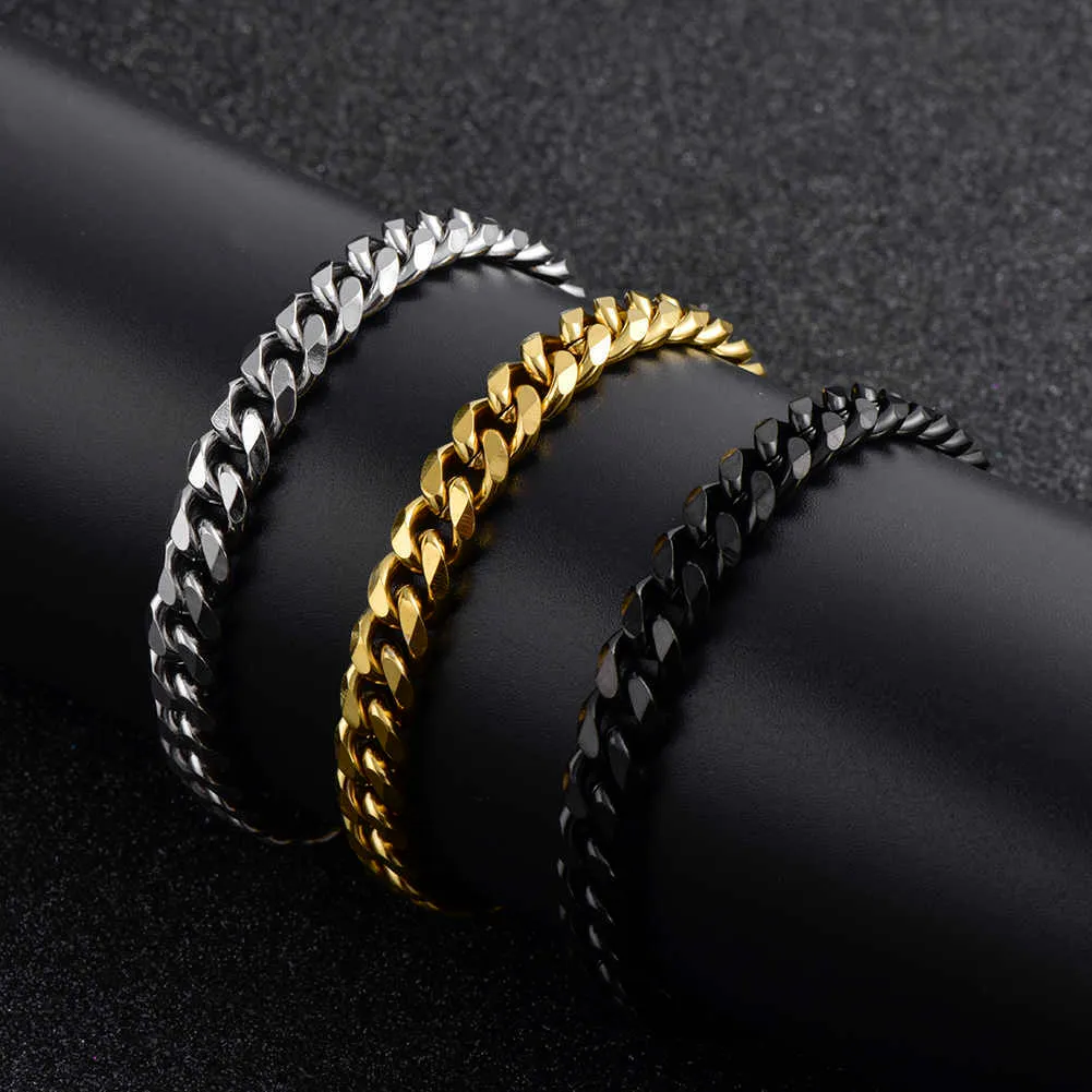 Mens Stainless Steel Gold Cuban 7mm Gold Cuban Chain