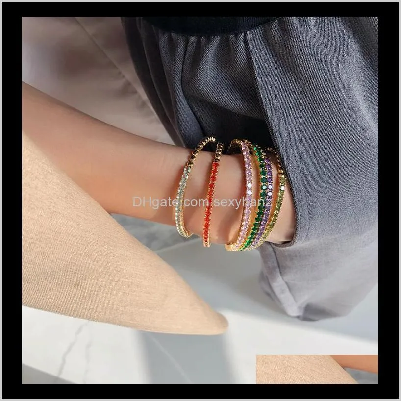 rainbow single row bright opening mix and match women wearing bangle