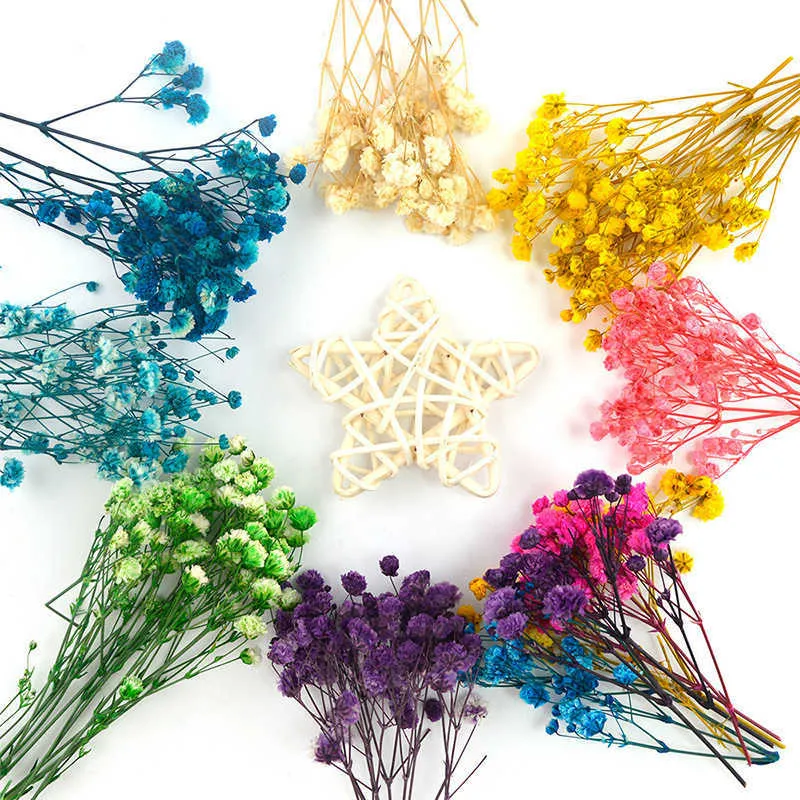 Diy Real Dried Flower Gypsophila Epoxy Resin Epoxy Mold Filling Jewelry Making Tool Accessories Bouquet Color Absorption Y0630