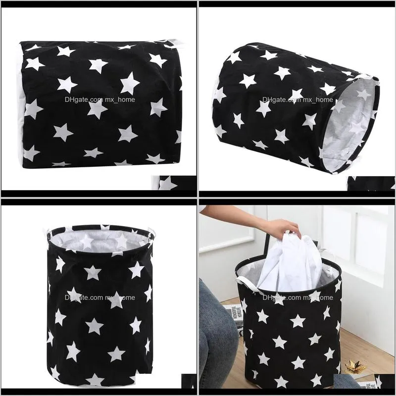 lovely star printed storage basket cotton linen laundry small  for bedroom home baskets