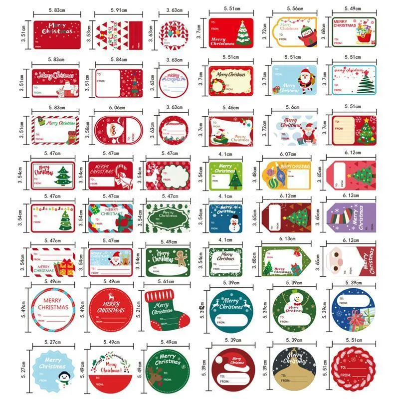 Merry Christmas Thema afdichting Sticker Diy Gifts Geplaatst bakdecoratiepakket label multifunction santa claus eland sneeuwman feest cy28