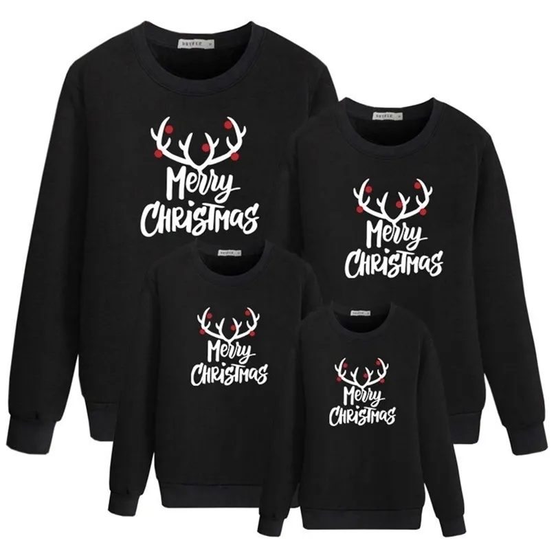 Aile Noel Kazak Baba Anne Kızı Oğul Eşleştirme Kıyafetler Bakmak Yıl Çocuk Hoodies Giyim Mommy ve Me Giysileri 210922