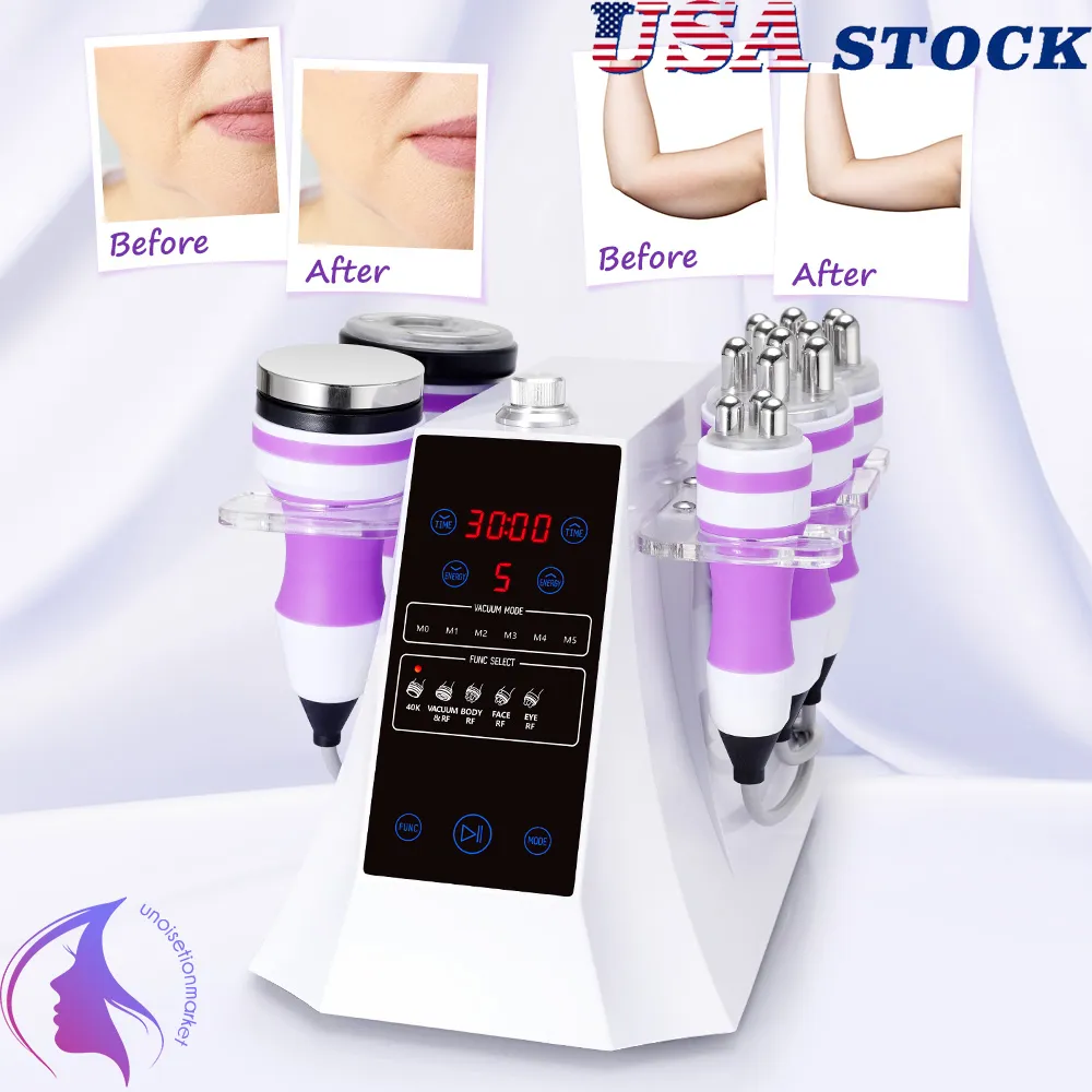 Máquina de adelgazamiento por cavitación ultrasónica 5 en 1 Cuerpo Vacío Radiofrecuencia RF Salón Spa Equipo de belleza ¡Stock en EE. UU.!