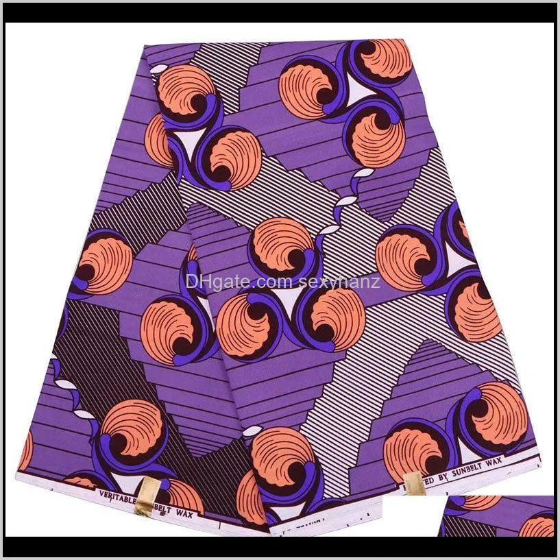2021 new fashion polyester wax prints fabric ankara binta real wax high quality 6 yards african fabric for party dress