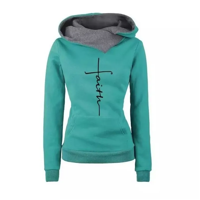 Femmes drôle imprimé sweat à capuche sweat-shirts poche à manches longues pulls à capuche décontracté automne hiver chaud hauts à capuche gris vert 210809