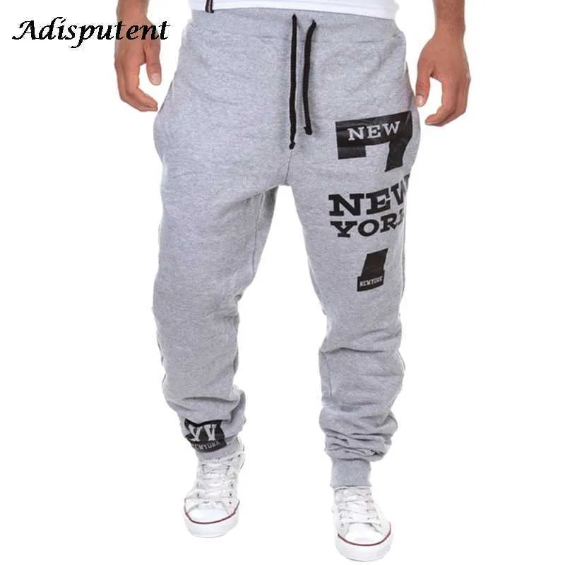 السراويل Adisputent 2021 رجل جديد 7 إلكتروني طباعة sweatpants ركض الذكور فضفاض القطن الورك البوب ​​عارضة السراويل السراويل Y0927