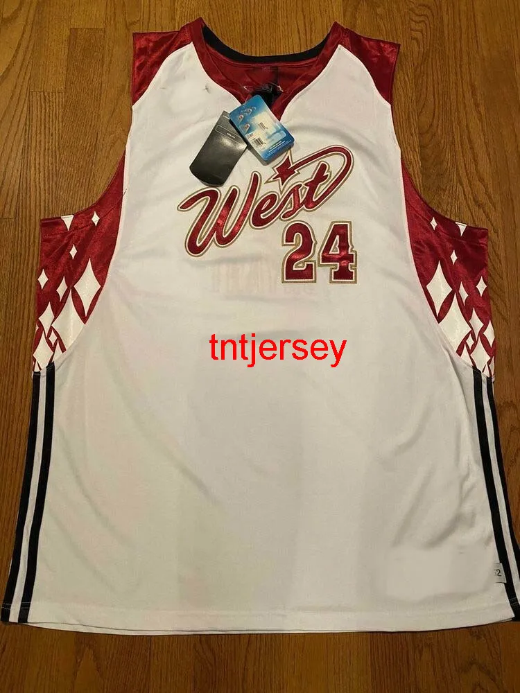 Сшитый 2007 All Star West Jersey MVP #24 Вышивка из майки размером XS-5XL Любые номера имени баскетбольные майки