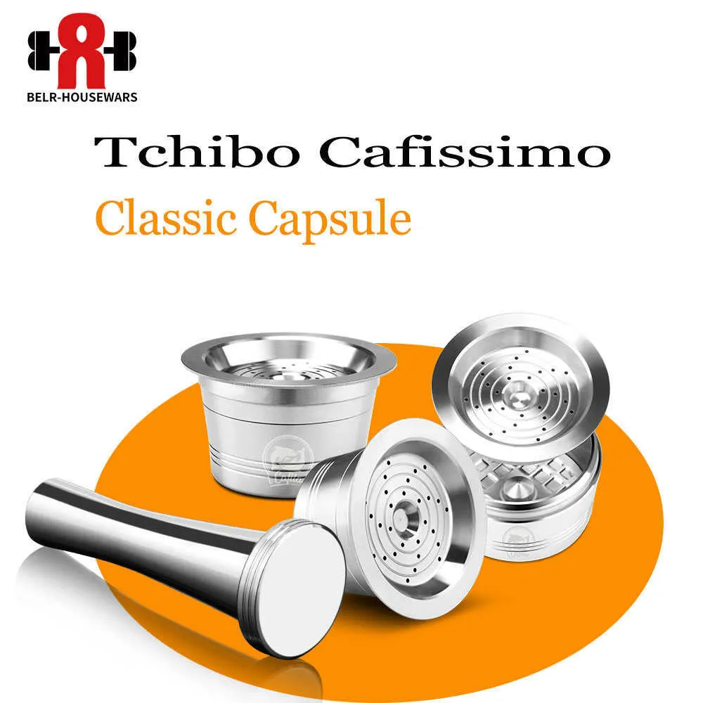 Tchibo Cafissimo Coffee Capsule Wielokrotnego użytku K-File Filtr Pod Stal Nierdzewna Cup Aldi Expressi Cafetira Tamper 210607