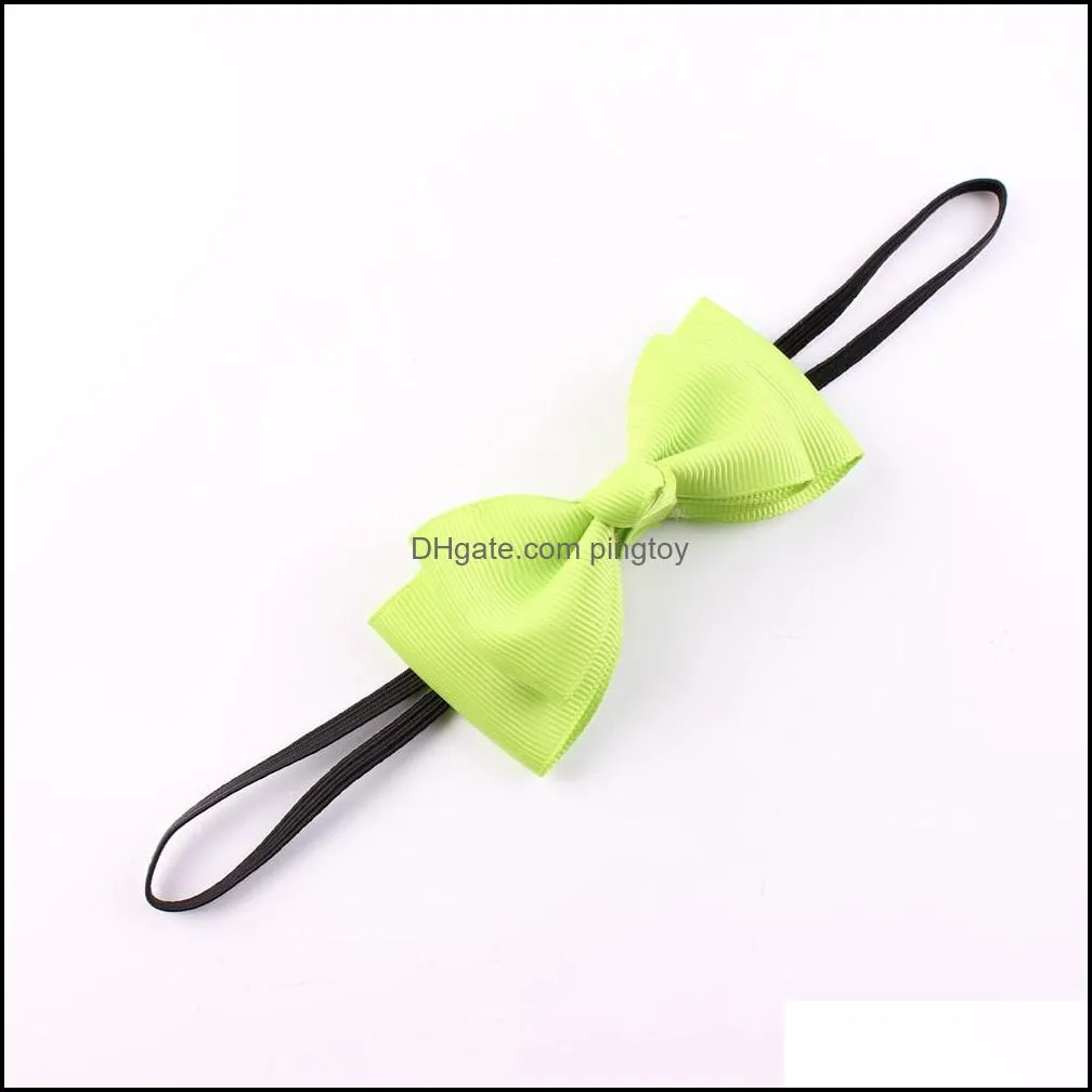 2017 new fashion solid children hair accessories head bands for baby girls hair bows elastic hair bands /