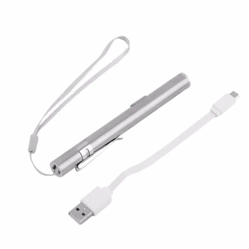 Lampes de poche Torches Creative USB rechargeable LED puissante mini torche étanche design stylo suspendu avec clip en métal 2021 Top vente