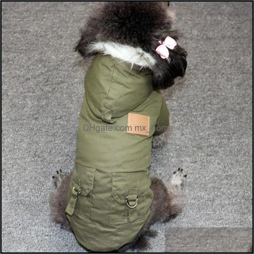 Dog apparel Clothing Winter Puppy Pet Coat Jacket For Small Medium-sized s Thicken Hot Chihuahua Yorkies Capuchon Pets J0918