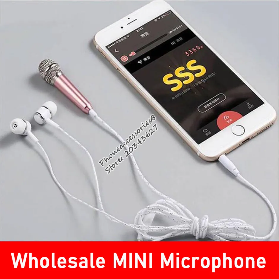 Mini Jack 3,5mm Studio Lavalier Professionell mikrofon Handhållen Mic för mobiltelefon Dator för iPhone Samsung Karaoke