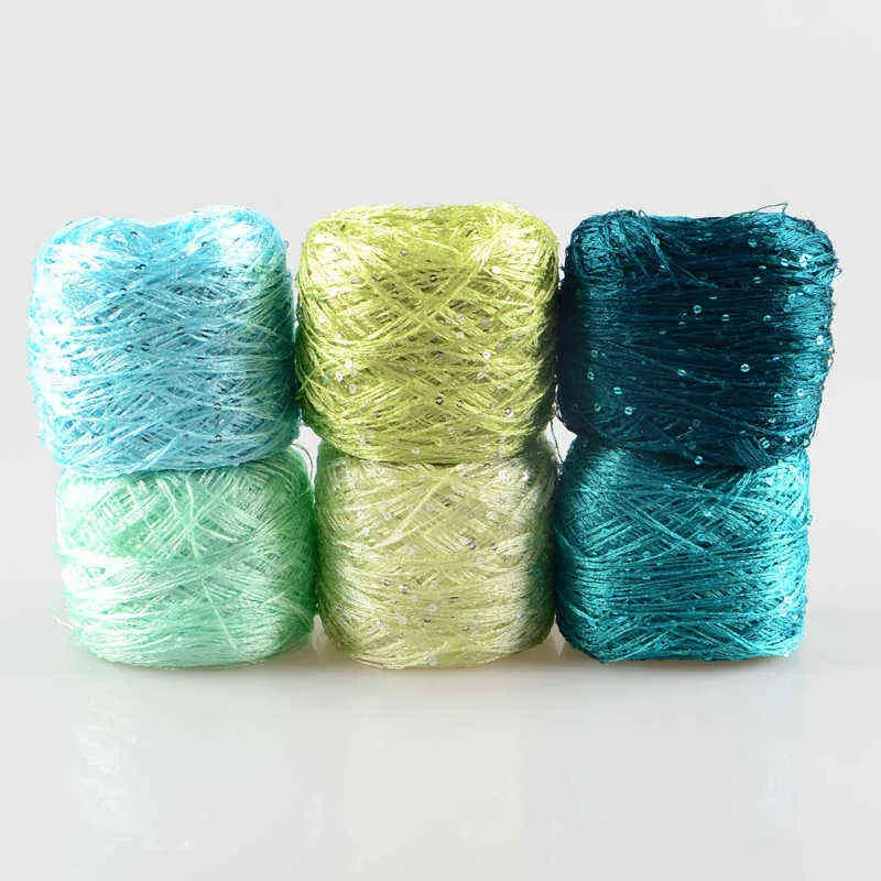  Shiny Glitter 100g Natural Silk Cotton Sequin Yarn