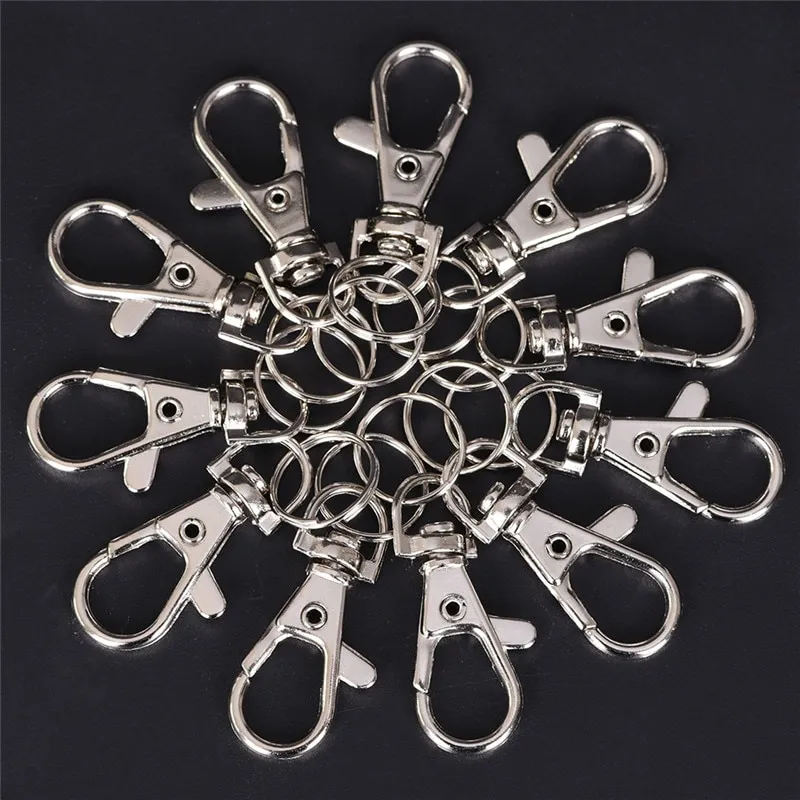 10 Stück Metall-Hummer-Trigger-Drehverschluss, Haken, Clip-Schnalle, Schmuckherstellung, Kunsthandwerk, Schlüsselanhänger, Sleutelhanger-Ring