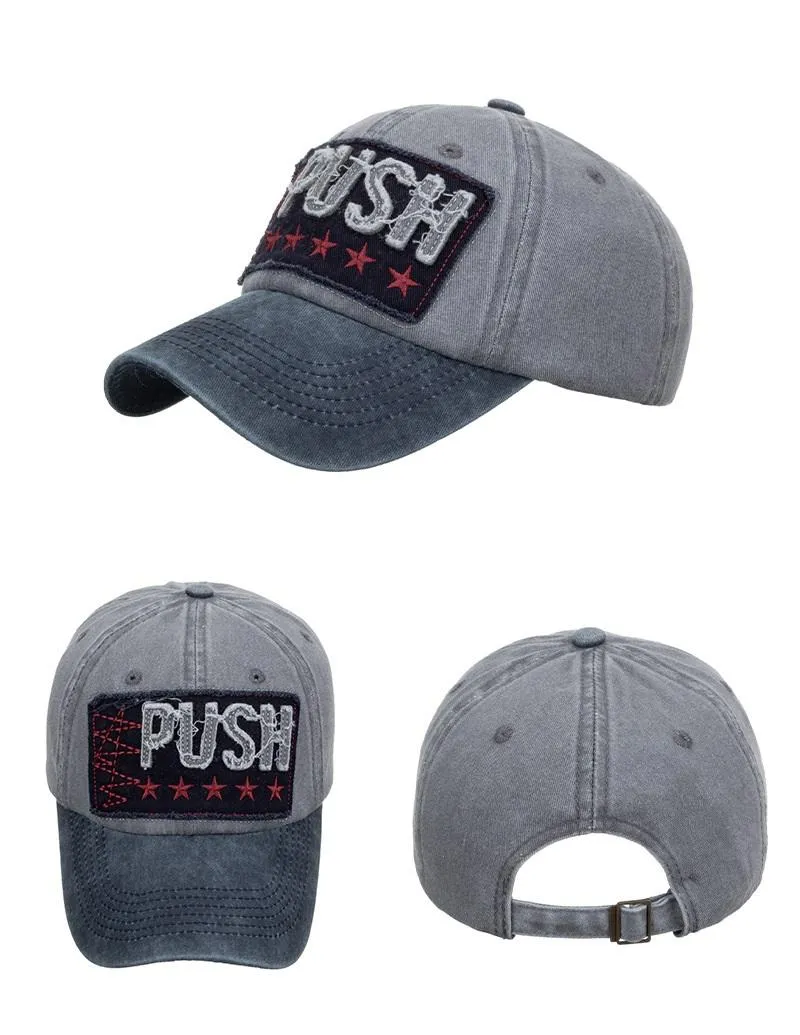PUSH Baseball Cap Party Hats Dome Sun Cotton Hat With Adjustable Strap