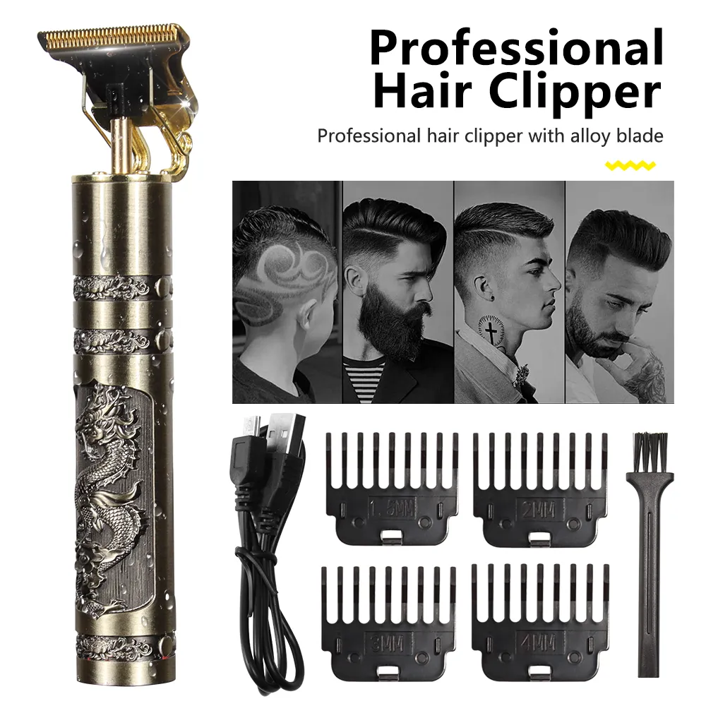T9 USB電気髪切削新しい髪のクリッパーの専門のひげのトリマー機械の充電式の男性剃毛の男性の理髪師のための短い男シェーバートリマー