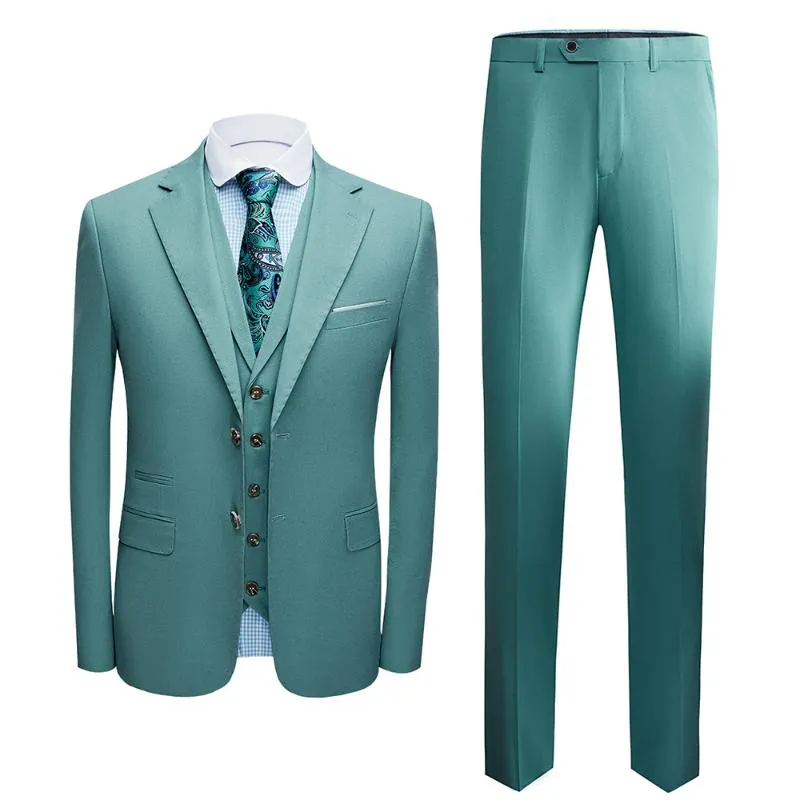 (Куртка + жилет + брюки) Slim Fit 3 штуки Tuxedos Groom Свадебные Мужские костюмы смокинг Terno Masculino de Lay Hommes Blazer S-3XL