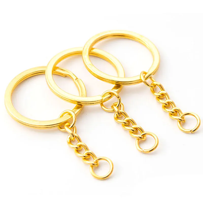 25mm 30mm métal plaqué or porte-clés porte-clés porte-clés ajustement à la main jouet pendentif bijoux accessoires de mode