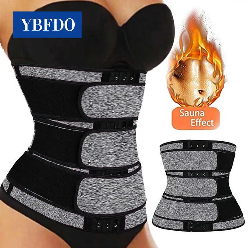 Ybfdo neoprene sauna cintura treinador espartilho suor cintos para mulheres shaper corpo emagrecimento espartilho espartilho perda de peso compressão cinto x0713