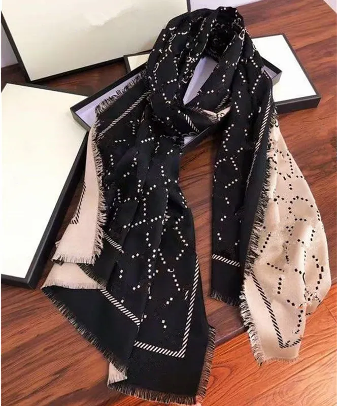 SCARF Trendy Letter Jacquard Square large scarves, Double Side Color Scarves Designer Women Cashmere Wrap Size 140*140cm