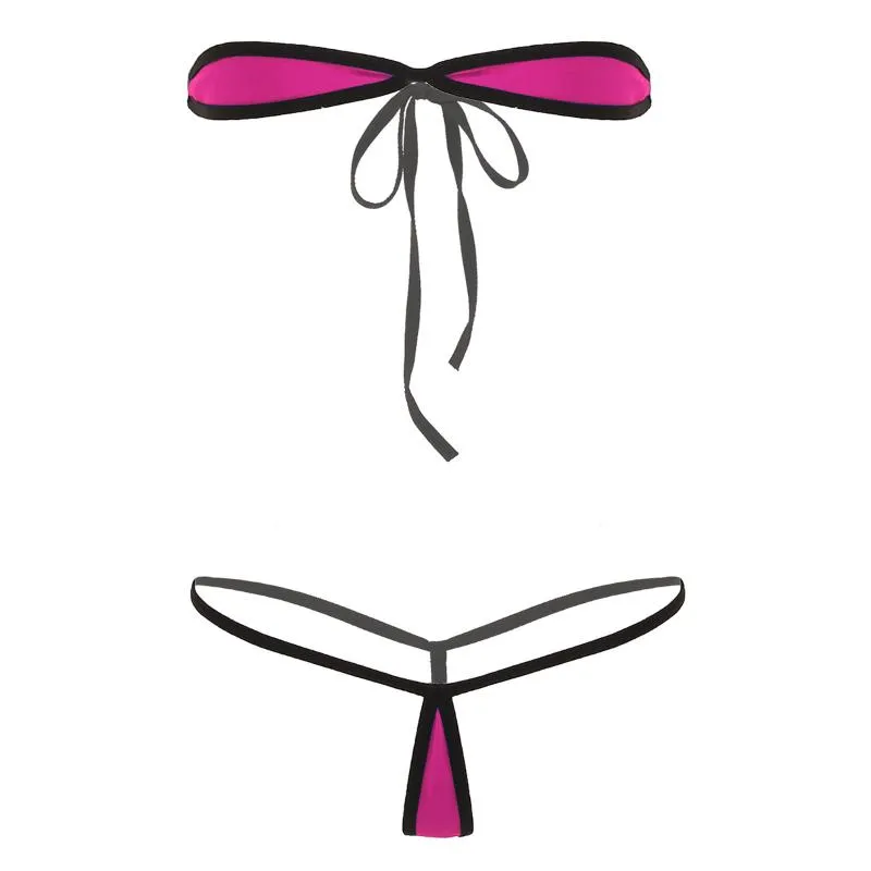Costume Da Bagno Bikini Diva Per Donna, Perizoma G-string, Top A Triangolo, Girocollo, Multicolore, Taglia Unica