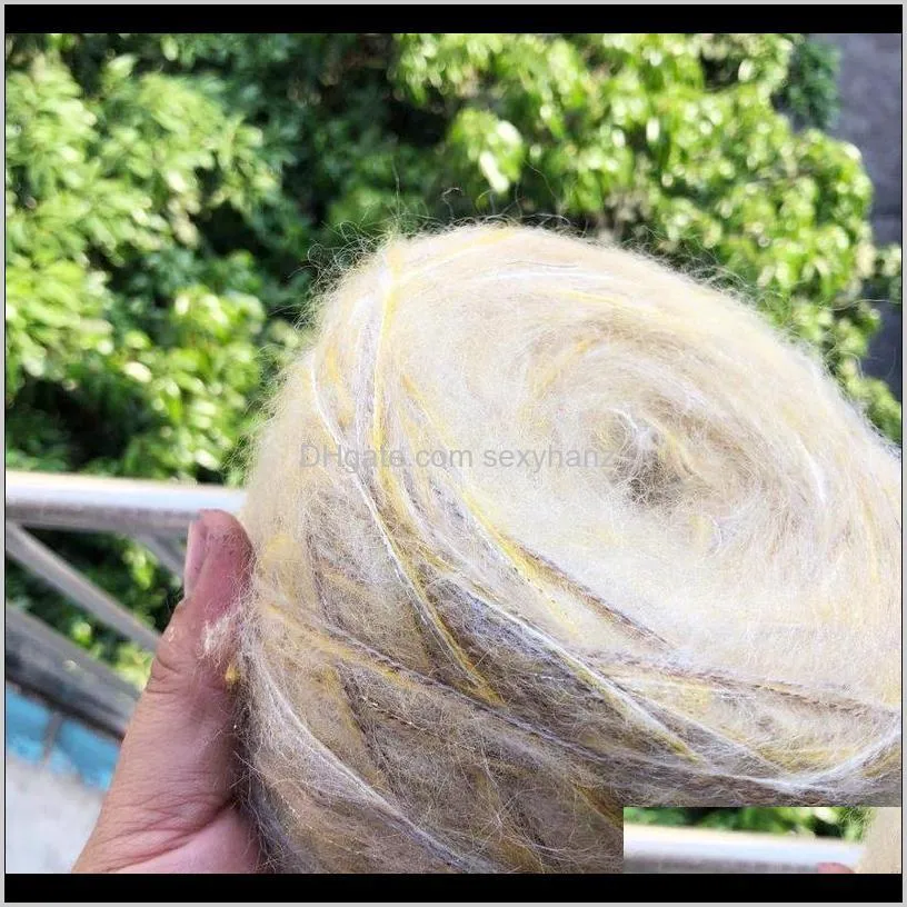 550g high quality wool mohair yarn flashing wire diy winter scarf shawl sweater line hand knitting soft yarn 10 qyliul