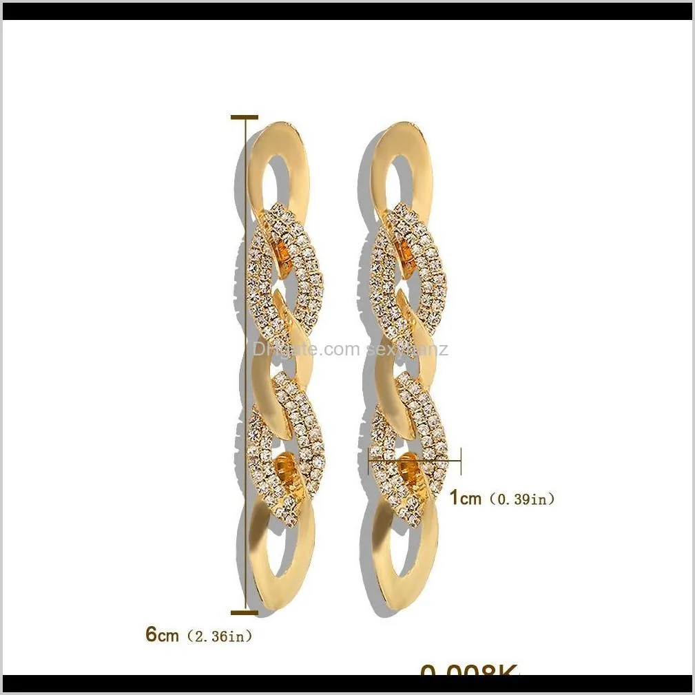 new fashion luxury designer diamond zircon braided metal long drop chandelier dangle stud earrings for woman girls555