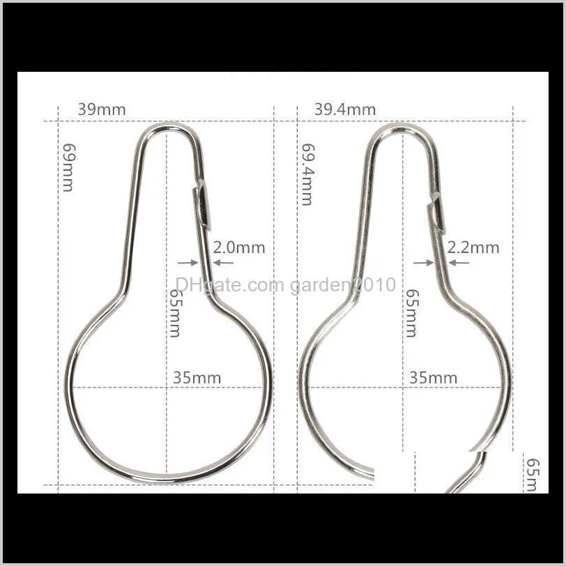 Other Bath Toilet Supplies Shower Curtain Hooks Bathroom Rustproof Stainless Steel Rings Hook Polished Chrome Sktqb Ietr1