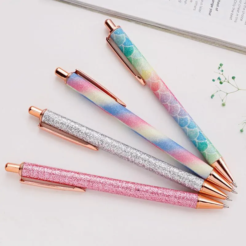 Wholesale Set Of 5 Sparkly Metal Retractable Glitter Ballpoint Pen For  Women Perfect For School And Office Use, With Cute Click Design, Black Ink  Ideal Gift From Lqingzhaoo, $19.07