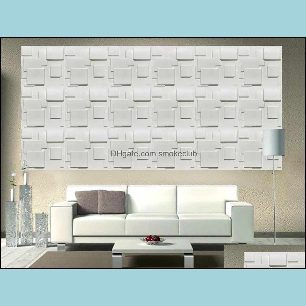 Wallpaper decorative 3D paneling Plastic PVC Modern Wall Design, White, 19.7inch x*19.7 inch