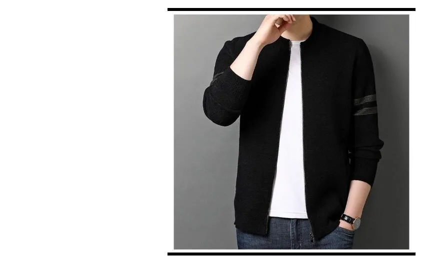 Cardigan Homme Basique Couleur Unie - Pull Tricot Confortable Automne Hiver - Style Décontracté