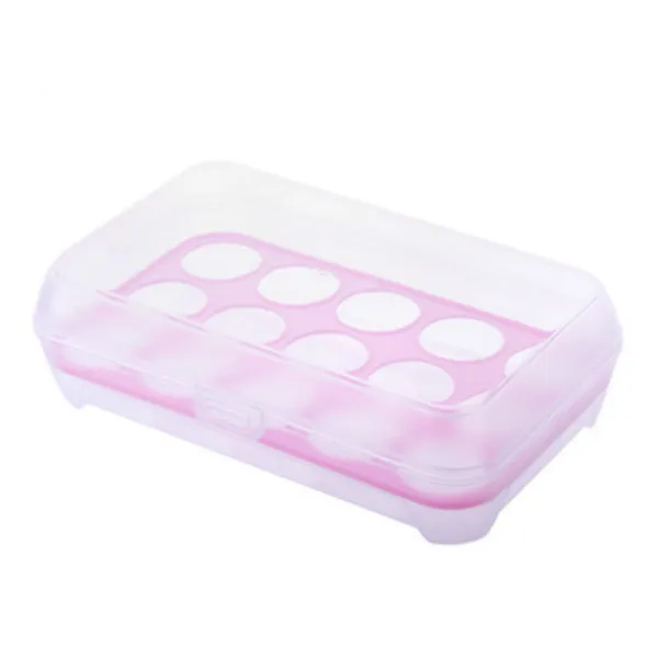 Contenitore per uova in plastica Organizer Frigorifero Conservazione di 15 contenitori per uova Organizzatori Contenitori portatili per esterni KKB7254