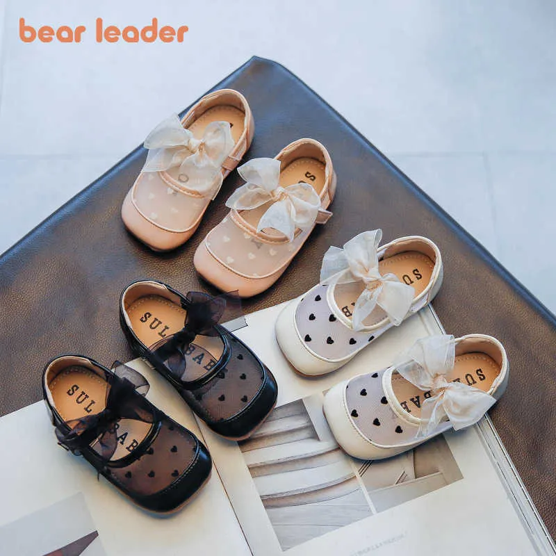 Bear Leader Children's Flats Mode Zomer Kids Girl Butterfly-knoop Kant Schoenen Peuter Prinses Casual Baby Schattige Schoenen 210708