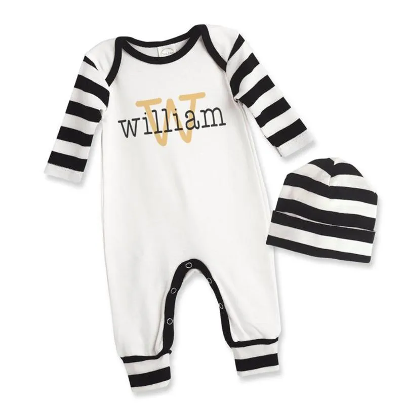 Jumpsuits Personalize Born Boy Coming Home Outfit, Infant Custom Outfit Baby Monogrammed Romper