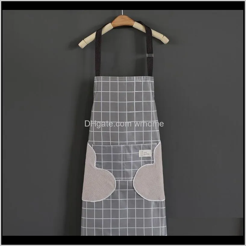 waterproof polyester 1pcs striped apron woman adult bibs home cooking baking coffee shop cleaning aprons kitchen accessory