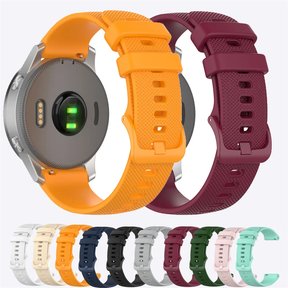 18mm 20mm 22mm 스포츠 실리콘 손목 스트랩 Garmin vivoactive 4s 4 Venu 스마트 시계 밴드 forerunner 245 손목 밴드 액세서리