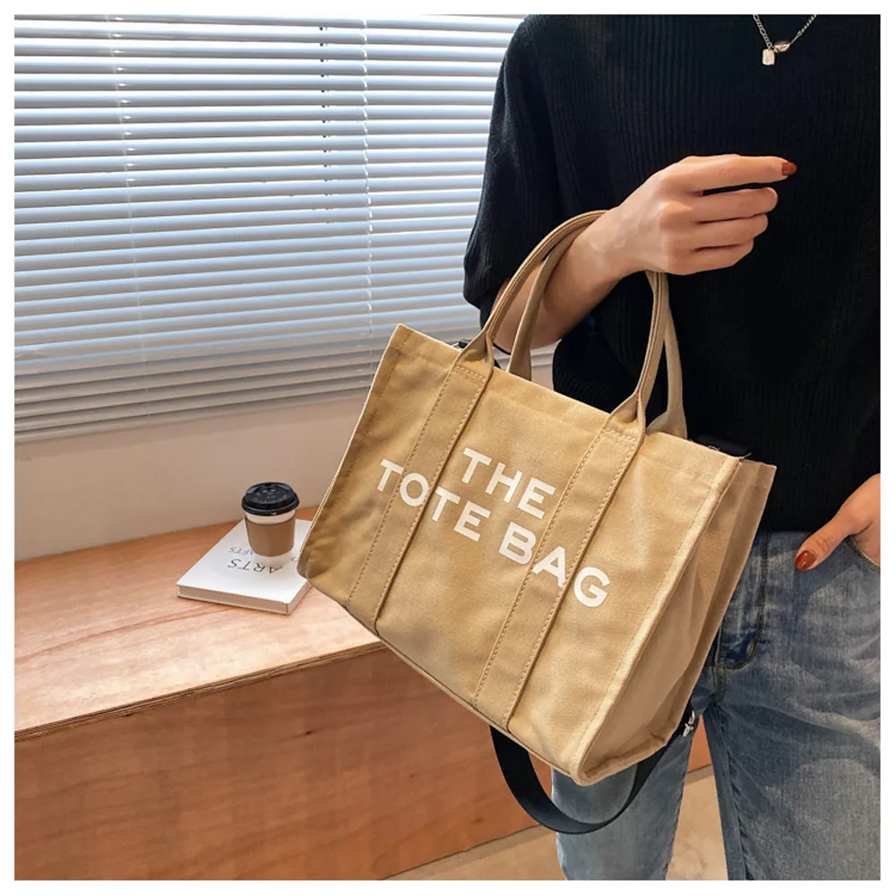 Shoulder Bag Canvas Women Large Tote Cloth Shopper Letter Printing Crossbody Bags Handbag Ins