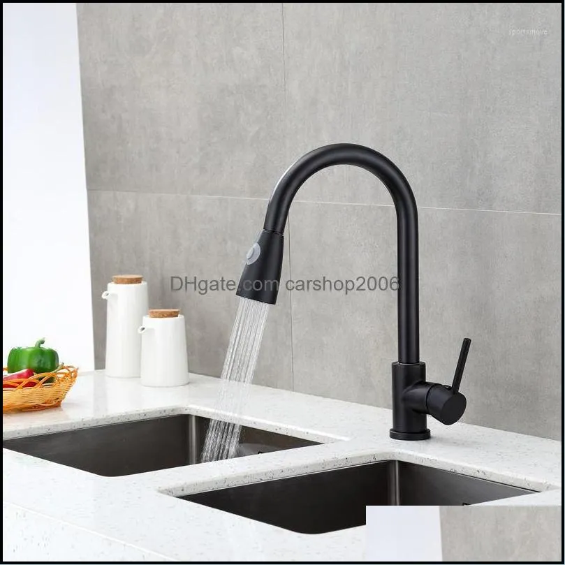 Bathroom Sink Faucets Faucets, Showers & As Home Garden Kitchen Sier Black Single Handle Pl Out Tap Hole Swivel 360 Degree Water Mixer Mixer