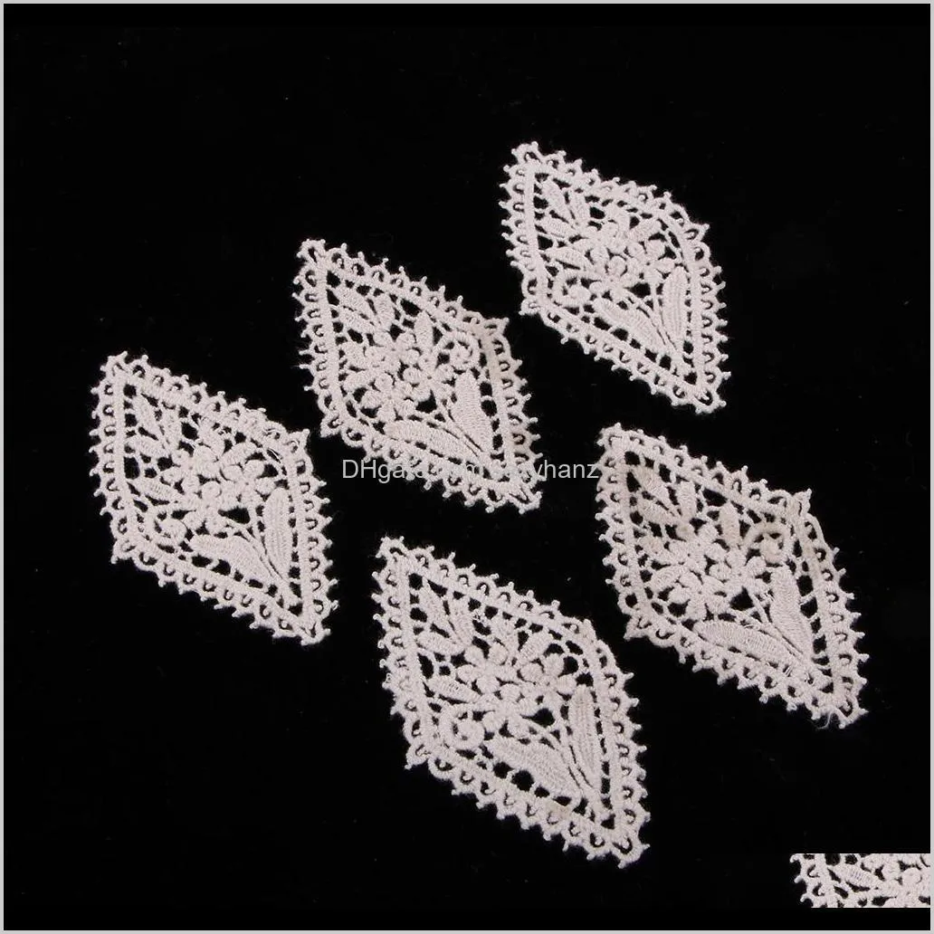 5 pieces rhombic embroidered flower patches sew on applique patches diy sewing crafts supplies