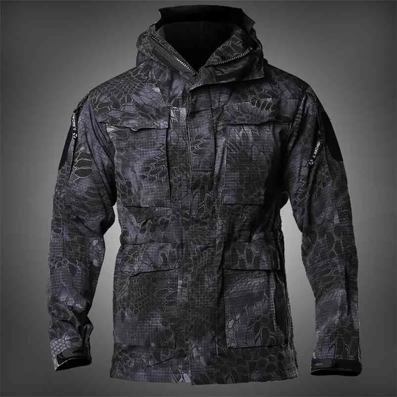 Mens M65 UK US Army Clothes Military Field Jackets Winter/Autumn Waterproof Flight Pilot Coat Hoodie Windbreaker Four colors 210819