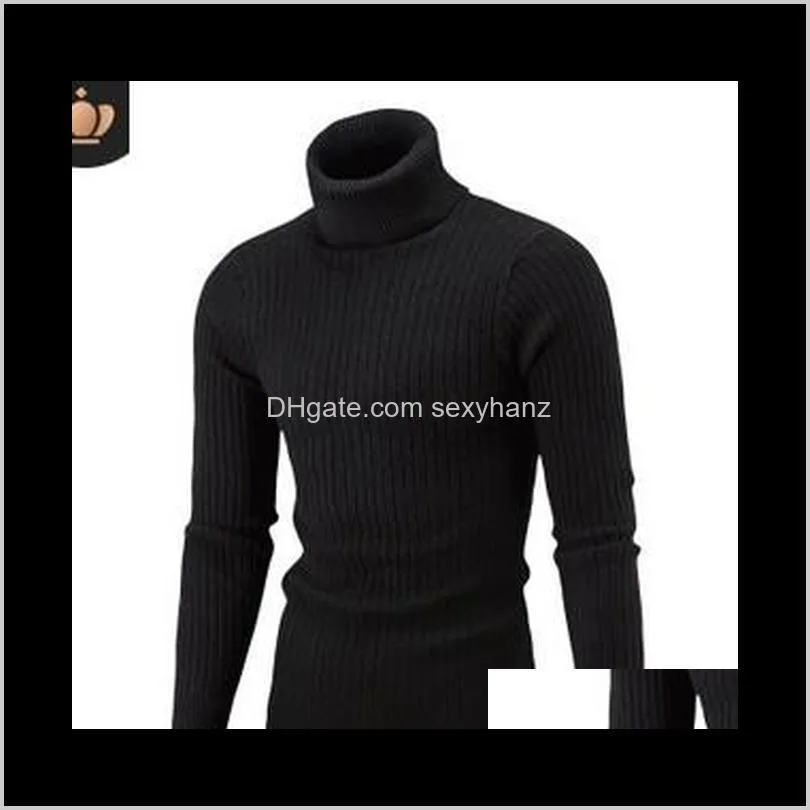 uk mens winter warm knitted high roll turtle neck pullover sweater jumper tops