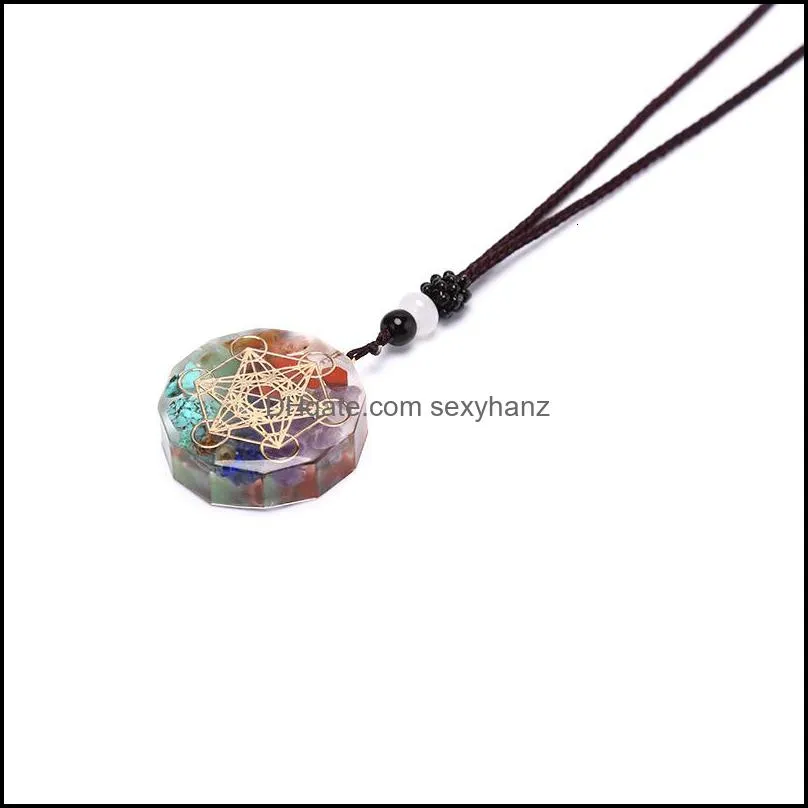 Necklaces Pendants Orgonite Pendant Om Symbol Necklace Chakra Healing Energy Meditation Jewelry Handmade Professional Dropshipping